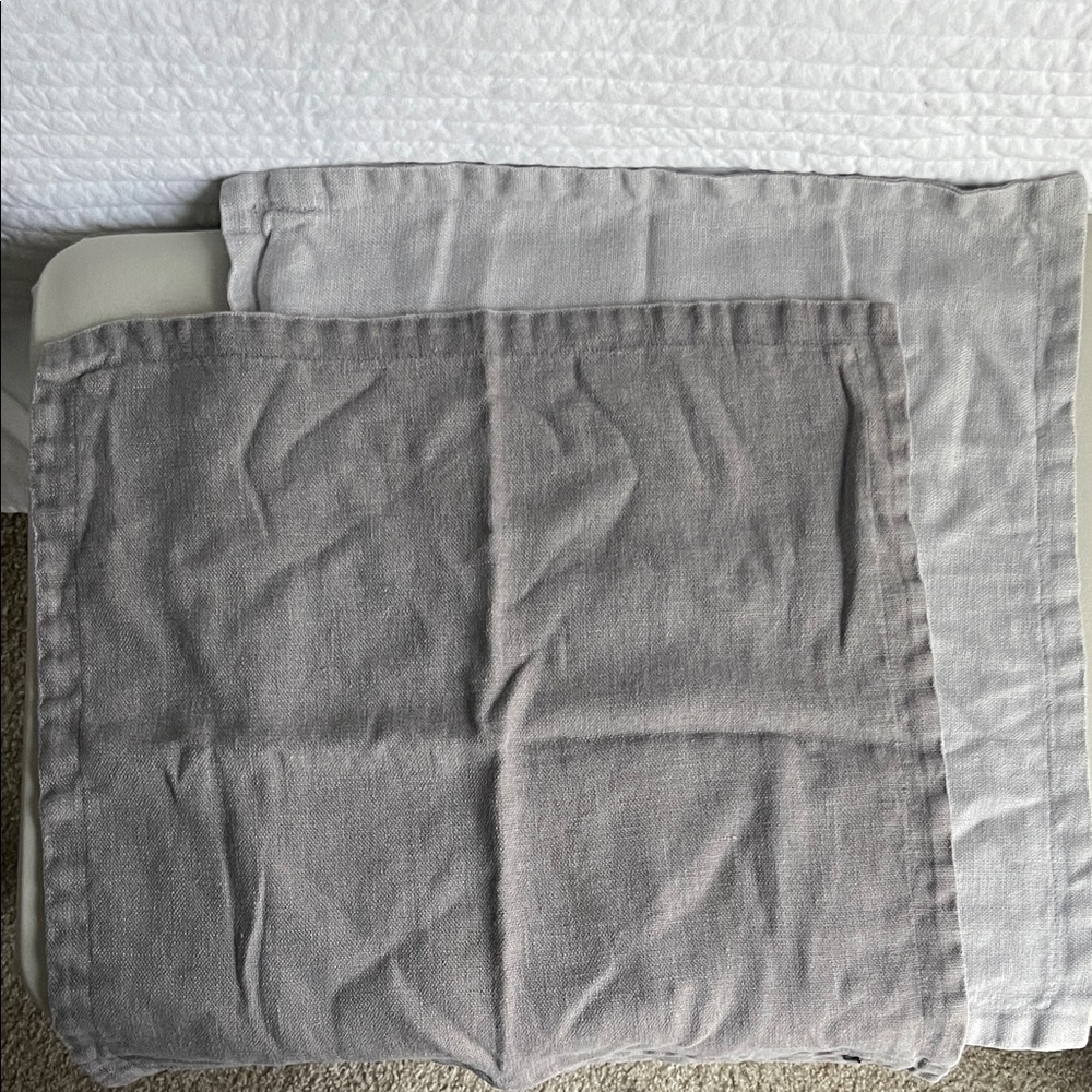 Pottery Barn Gray Linen Pillow Covers